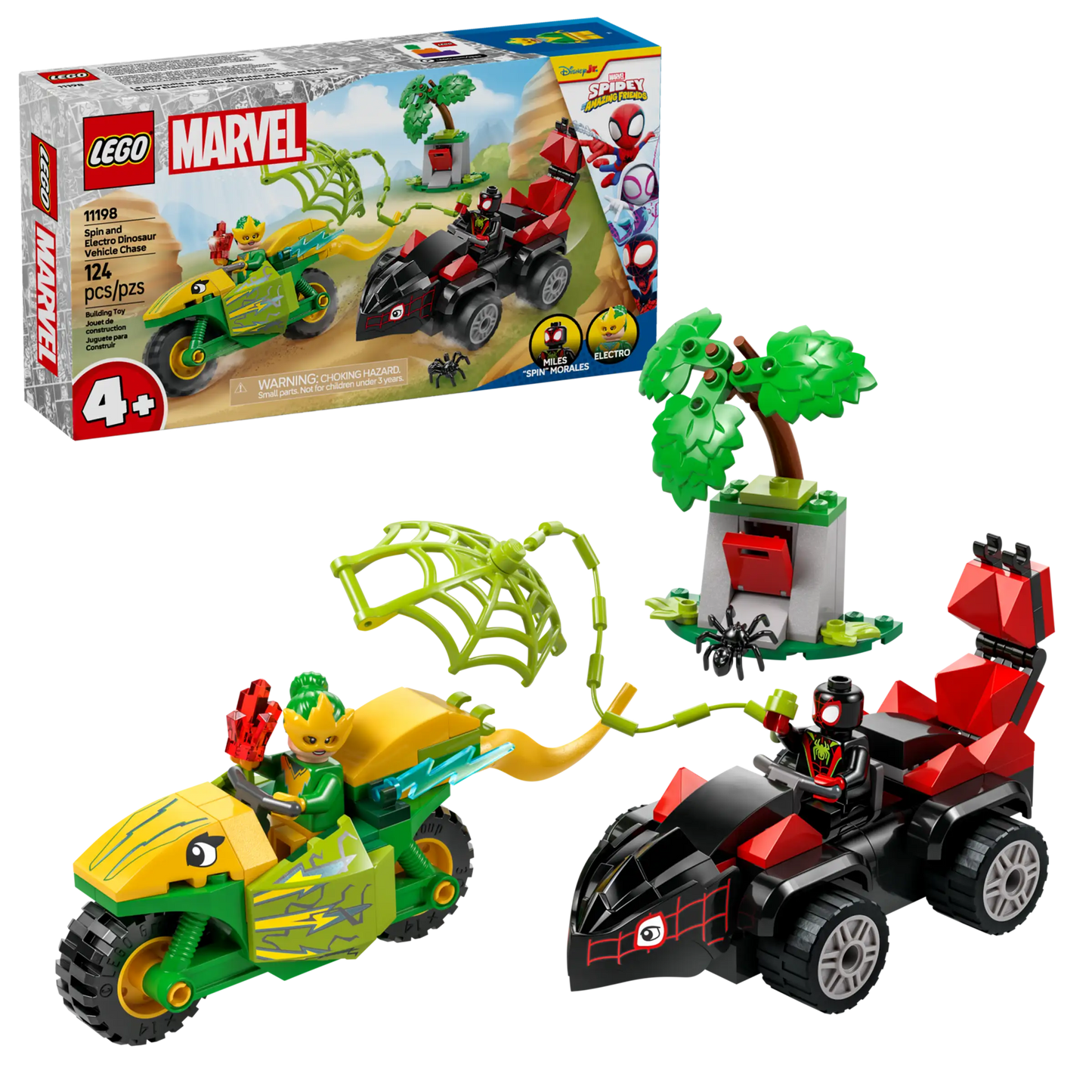 LEGO Marvel 11198 Spin and Electro Dinosaur Vehicle Chase