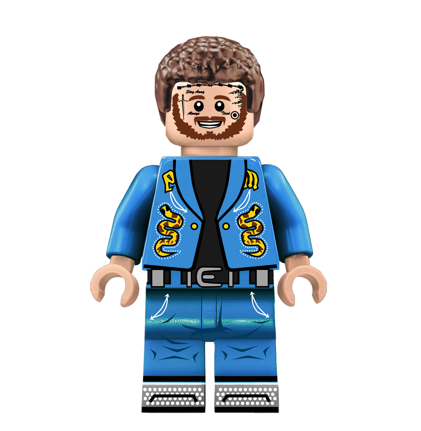 Post Malone - Famous Minifigs Custom Printed Minifigure