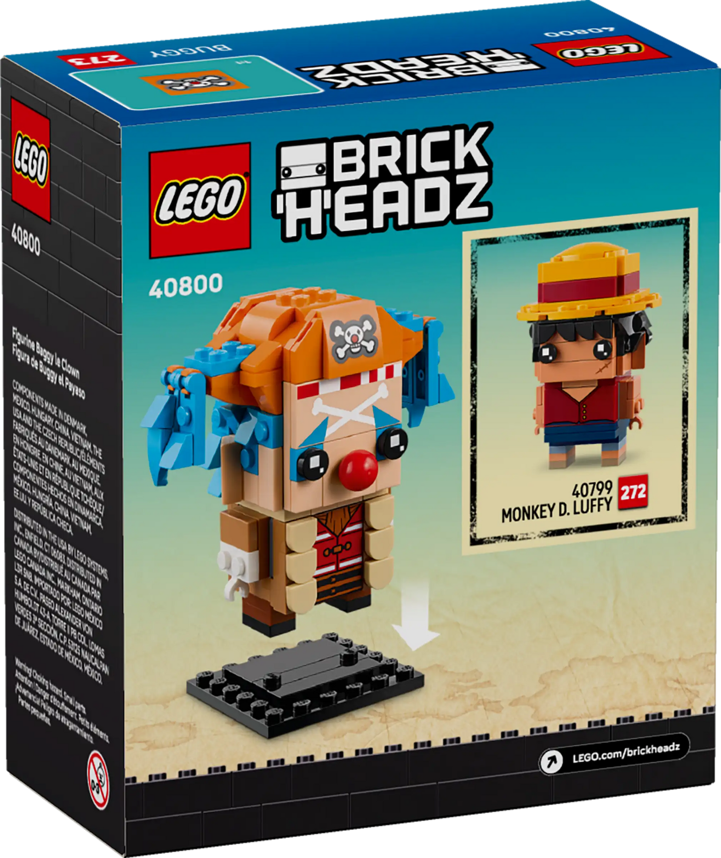 LEGO BrickHeadz: One Piece 40800 Buggy the Clown Figure