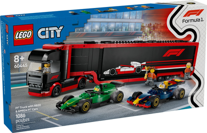 LEGO City 60445 F1 Truck with RB20 & AMR24 F1 Cars