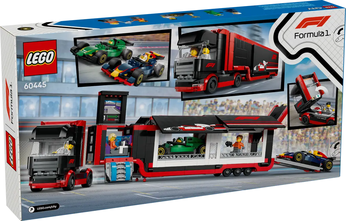 LEGO City 60445 F1 Truck with RB20 & AMR24 F1 Cars