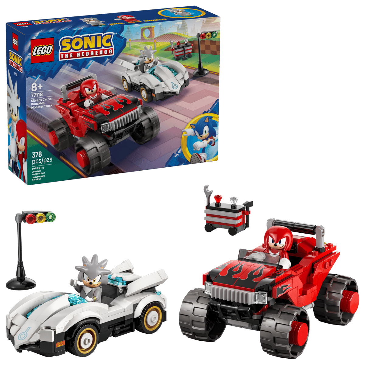 LEGO Sonic The Hedgehog 77118 Silver's Car vs. Knuckles' Monster Truck