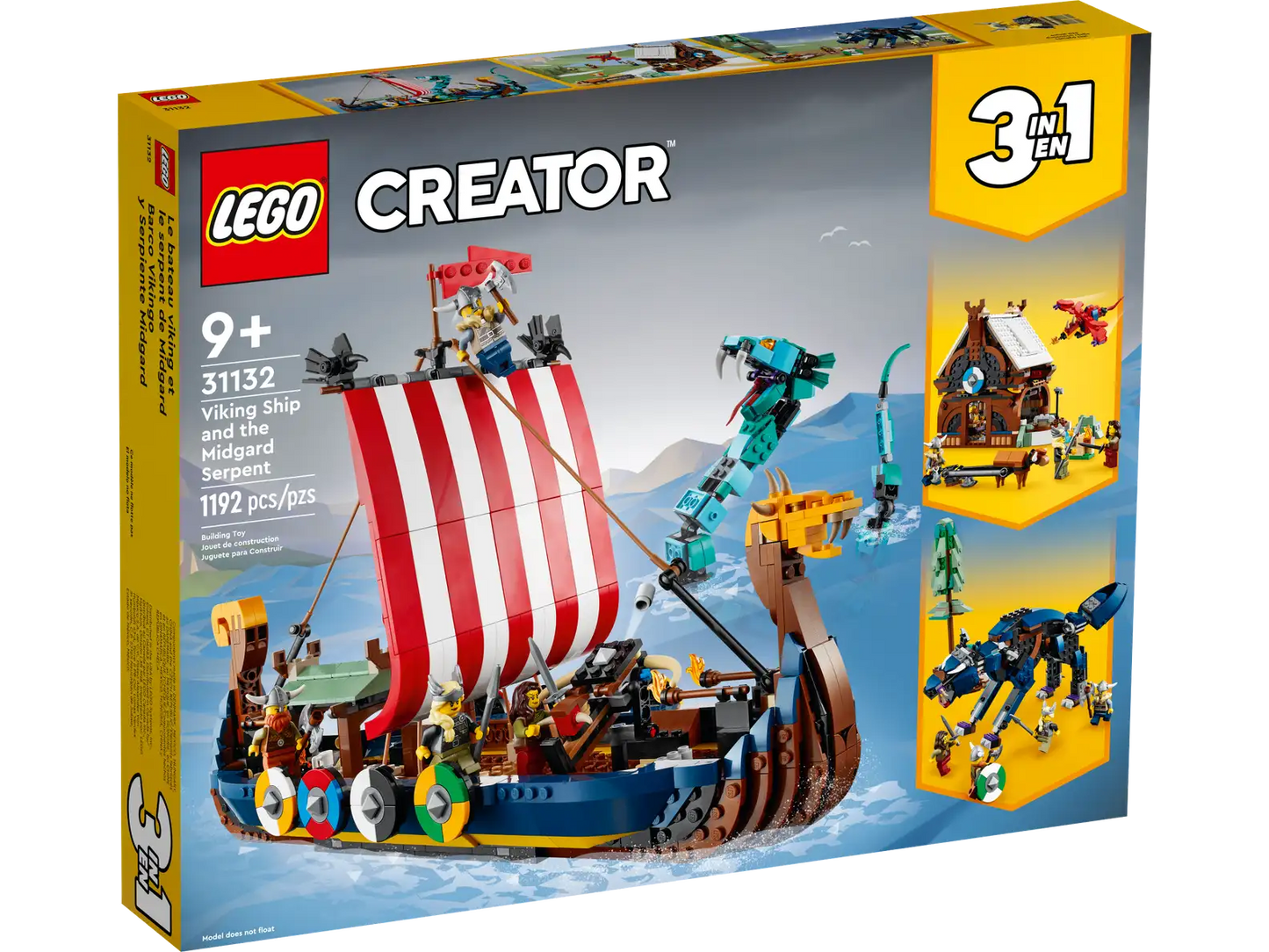LEGO Creator 3in1 31132 Viking Ship and The Midgard Serpent