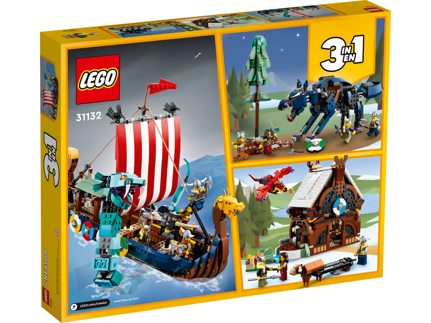 LEGO Creator 3in1 31132 Viking Ship and The Midgard Serpent
