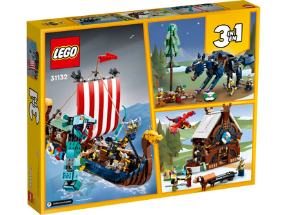 LEGO Creator 3in1 31132 Viking Ship and The Midgard Serpent