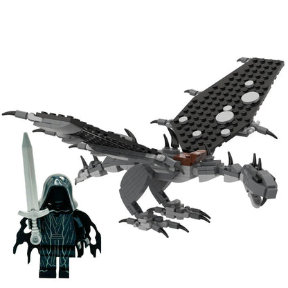Custom Fell Beast w/ Ringwraith Minifig - B3 Customs LOTR Building Set