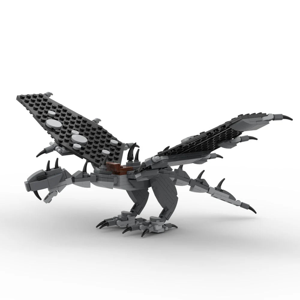 Custom Fell Beast w/ Ringwraith Minifig - B3 Customs LOTR Building Set