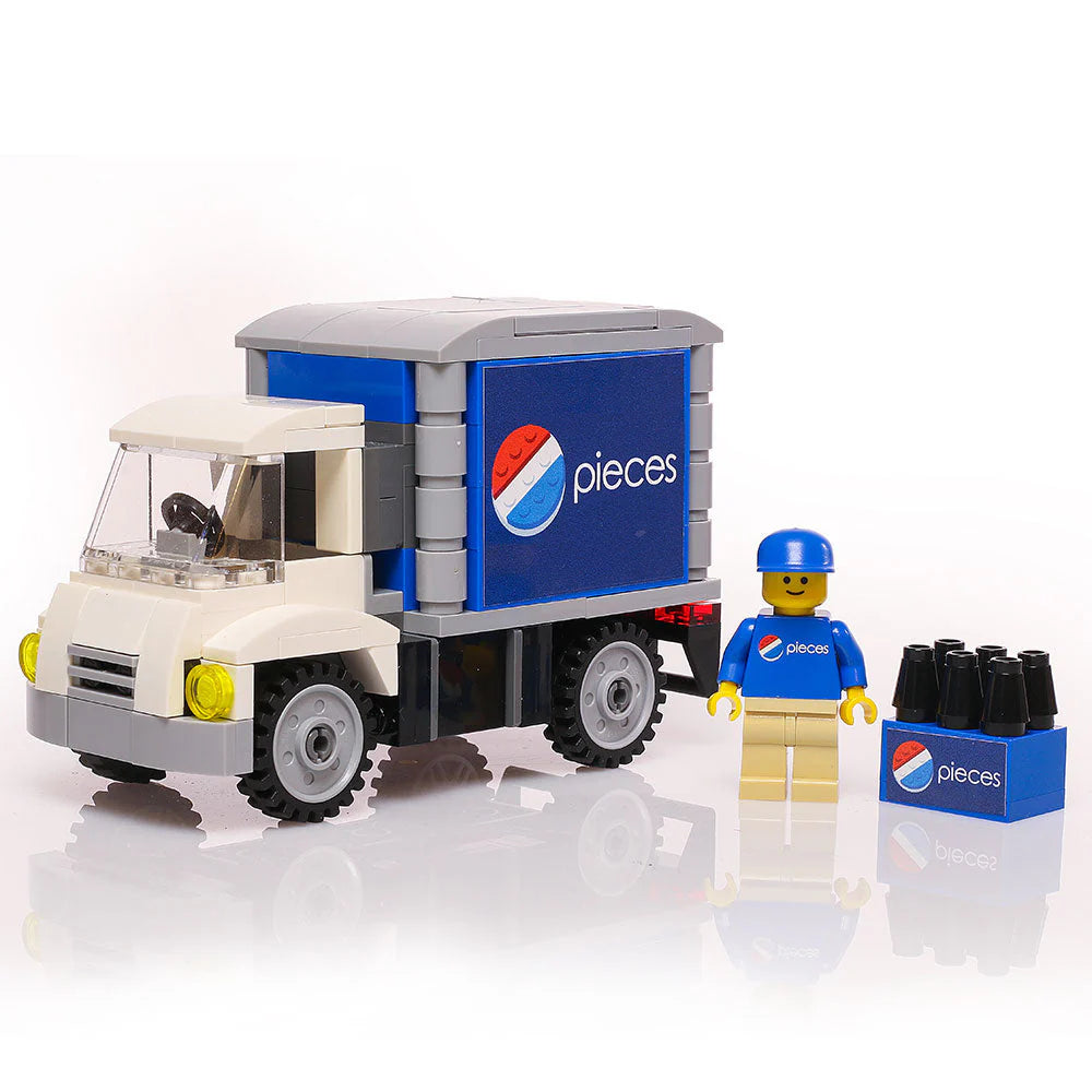 Pieces Soda Delivery Truck with Minifigure - B3 Customs