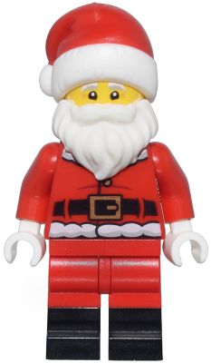 Santa - Fur Lined Jacket with 2 Wrinkles on Back, Red Legs with Black Boots, Santa Hat with Molded Red Top hol 362